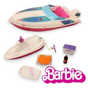 1990's Barbie Vintage Ocean Friends Speedboat and Splash 'N Fun Playset